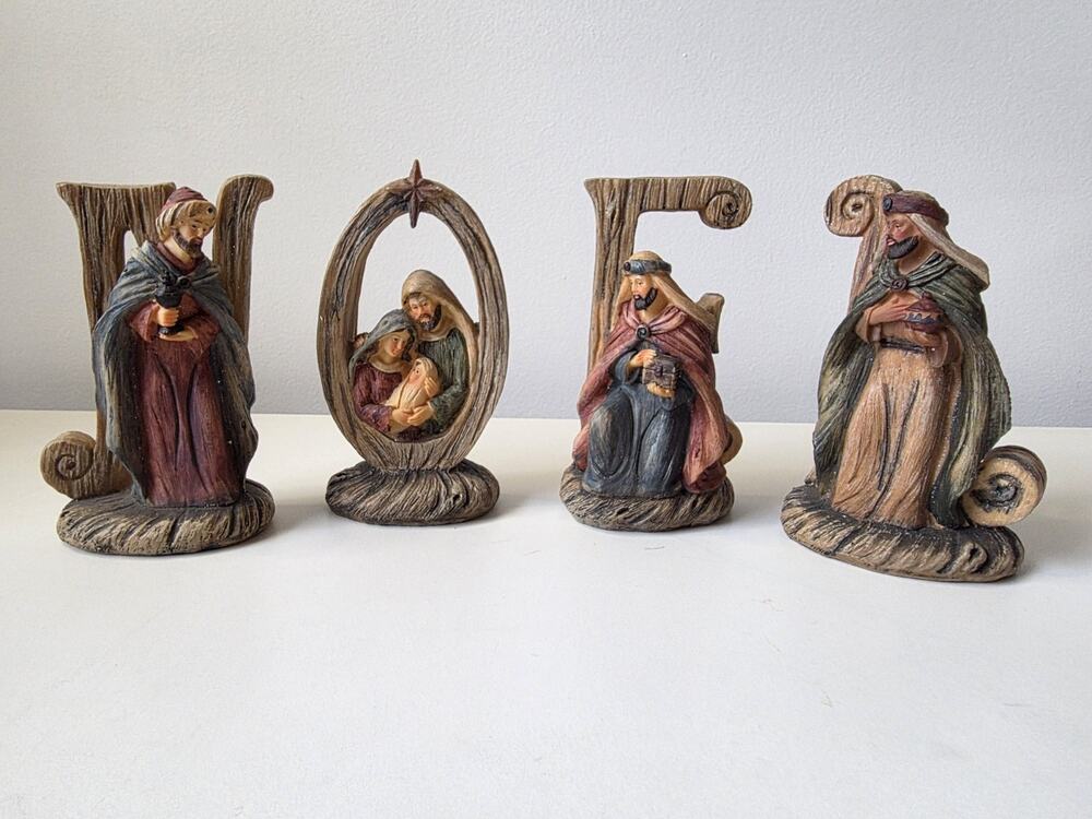 Tii Collections NOEL Nativity Set Christmas Tabletop Decor Holy Family Wise Men